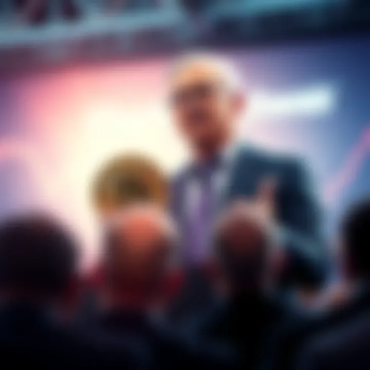 CEO of Charles Schwab announcing Bitcoin and Ether trading options for investors at a press conference.