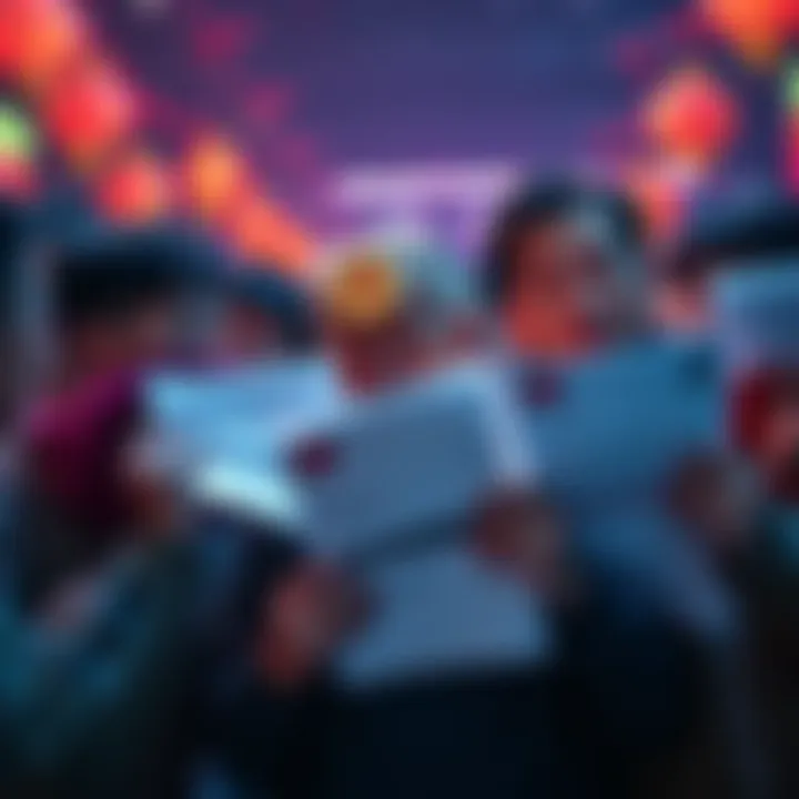 A group of distressed Chinese investors holding documents, representing their fight to reclaim seized Bitcoin from the UK government after a Ponzi scheme.