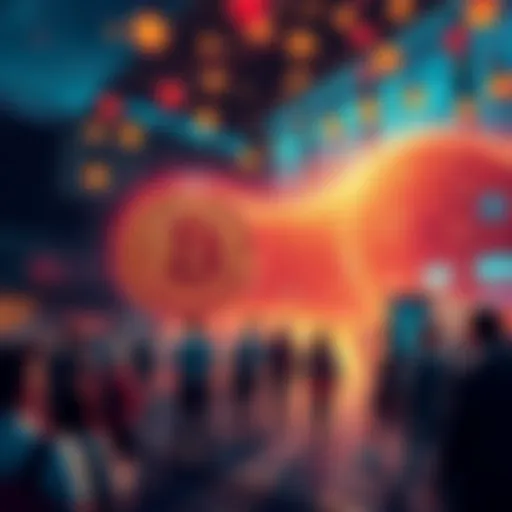 Visual representation of CITU cryptocurrency showcasing 226 million coins with zero transaction fees. The image highlights a community of people engaged in digital activities with hybrid mining elements.