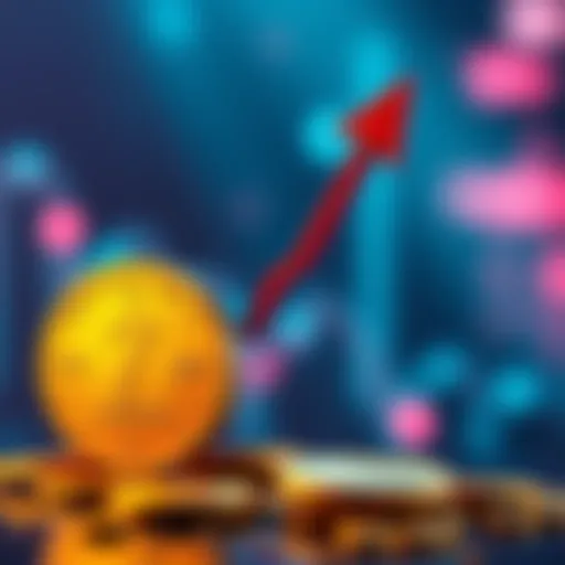 Graphic showing a coin with a rising arrow indicating its value increase from 7 cents to 84 cents