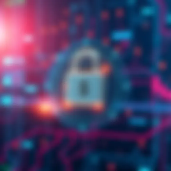 A digital lock symbol representing the security features of Coinbase for cryptocurrency transactions.