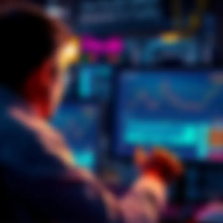 A person looking at a computer screen with charts and information about SOL staking options, contemplating better alternatives than Coinbase