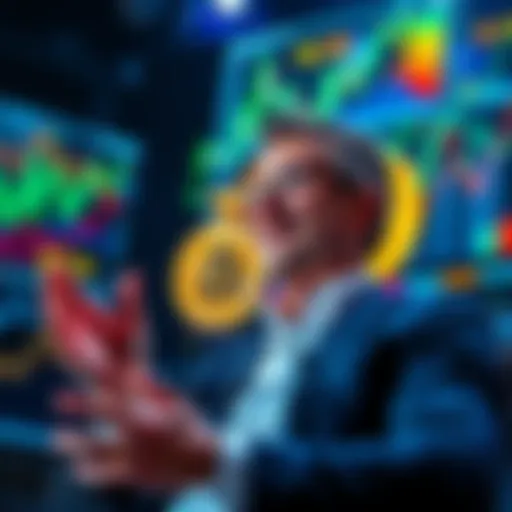 Brian Armstrong speaks about Bitcoin's potential to reach $1 million by 2030, surrounded by crypto graphics and charts.