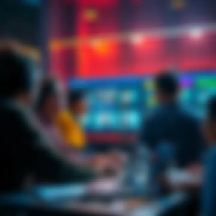 People interacting in an online forum A group of people engaging in discussions on a user board, exchanging ideas and sharing points to boost community involvement.