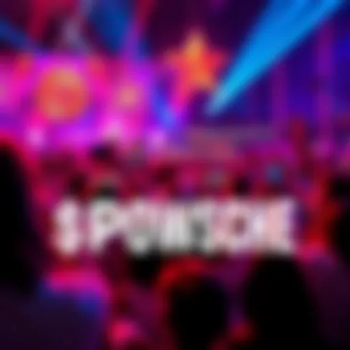 A vibrant community event featuring people celebrating together with $POWSCHE branding and giveaway prizes