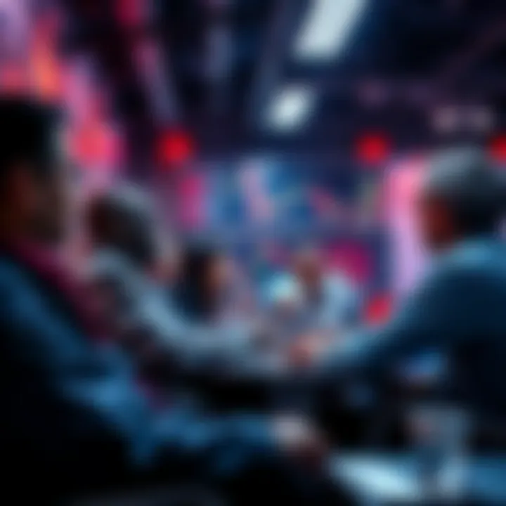 People participating in a trading discussion on a forum, sharing ideas and strategies.