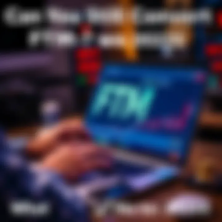 Person using a laptop to convert FTM cryptocurrency with wallet and charts visible