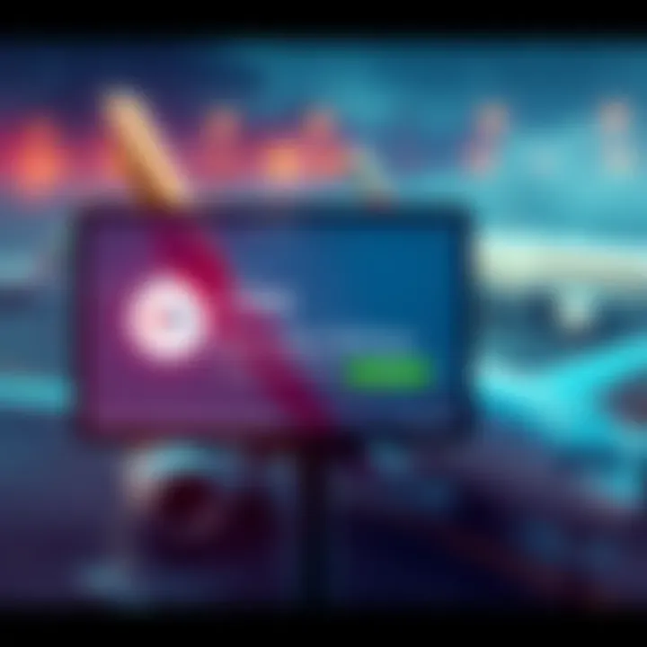 A digital screen showing CRO as a payment option for Emirates Airlines bookings with an airplane in the background
