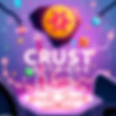 Illustration showcasing distinct features of the Crust Network in the tech space with visual elements symbolizing decentralization.