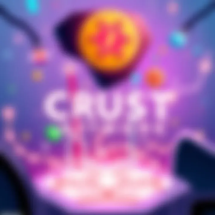 Illustration showcasing distinct features of the Crust Network in the tech space with visual elements symbolizing decentralization.