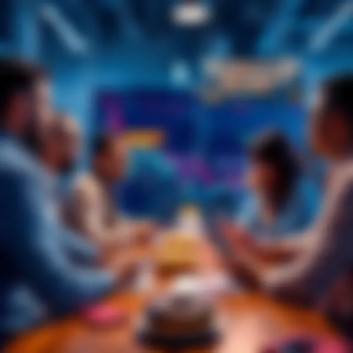 People engaged in a daily discussion about crypto trends with donuts on the table, highlighting Coinbase's Stand with Crypto initiative.
