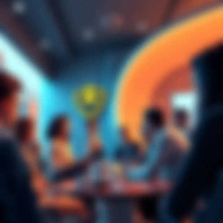 Group of people sharing advice and tips on cryptocurrency, highlighting caution against scams
