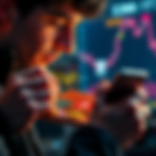 A person examining a digital wallet with Ethereum symbols while considering a crypto loan during market fluctuations.