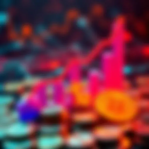 A graphic showing a rising chart symbolizing the increase of $6 billion in crypto fund inflows, with digital coins in the background.