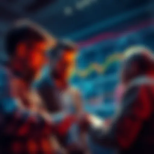 Group of investors analyzing crypto charts and discussing market recovery after October dip