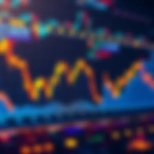 A graph showing a downward trend in cryptocurrency prices with Bitcoin logo prominently featured