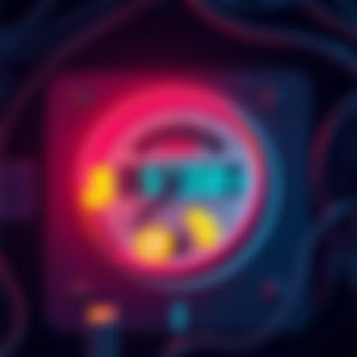 Illustration showing a power meter and cryptocurrency symbols representing stolen electricity in Malaysia