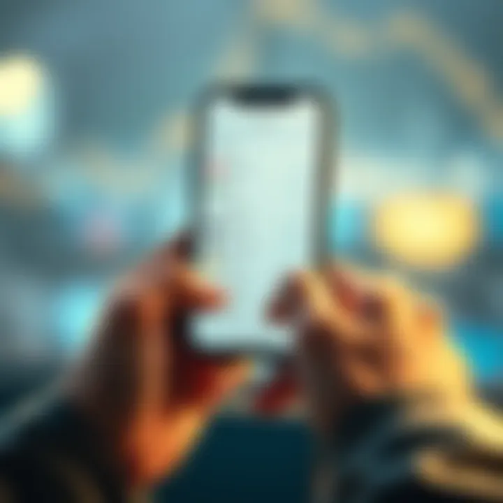 A close-up of hands using a smartphone displaying a cryptocurrency payment app, highlighting the interface and options available for transaction