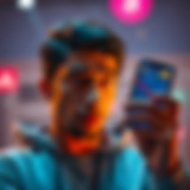 A person looking worried while holding a smartphone showing a declining cryptocurrency chart, representing the impact of rug pulls.