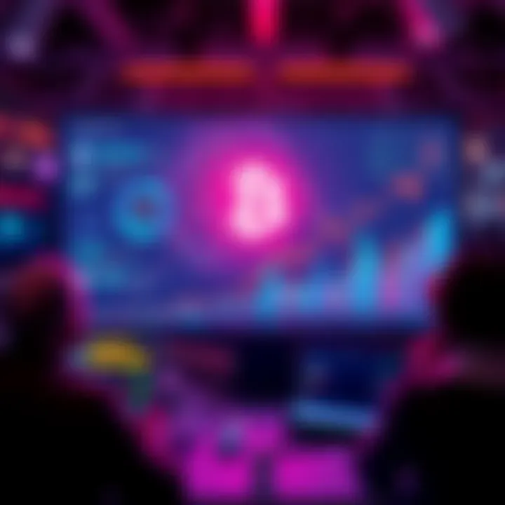 A graphic showing trends in user engagement on Crypto.com, with fluctuating charts and user growth patterns.