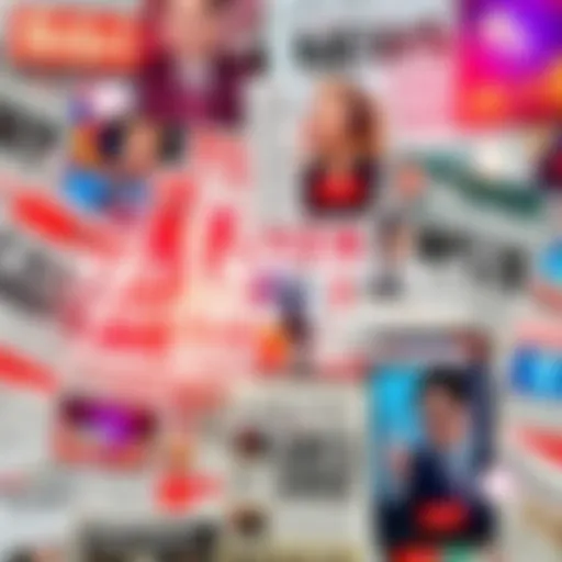 A collage of newspaper headlines and digital news feeds showing various current events.