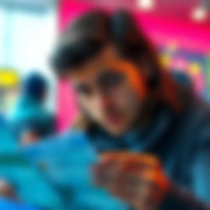 A worried customer looking at a bank statement with a confused expression, symbolizing fund issues with Revolut.