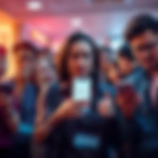 A group of people expressing frustration and confusion over bank account closures, with one person holding a smartphone showing the River app interface