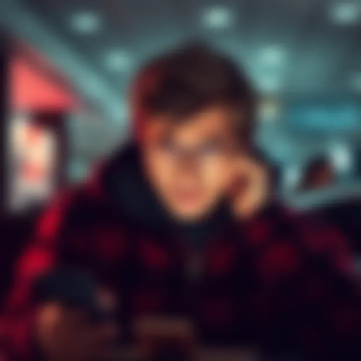 A frustrated person looking at their phone, worried about a delayed money transfer from Ireland to the US.