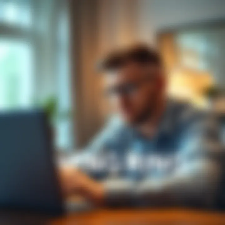 An investor with a sad expression reviewing Loopring stock performance on a laptop in a home office setting