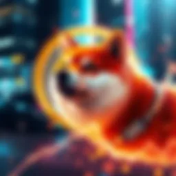 Graphic showing Dogecoin price rise from $0.21 to $0.23