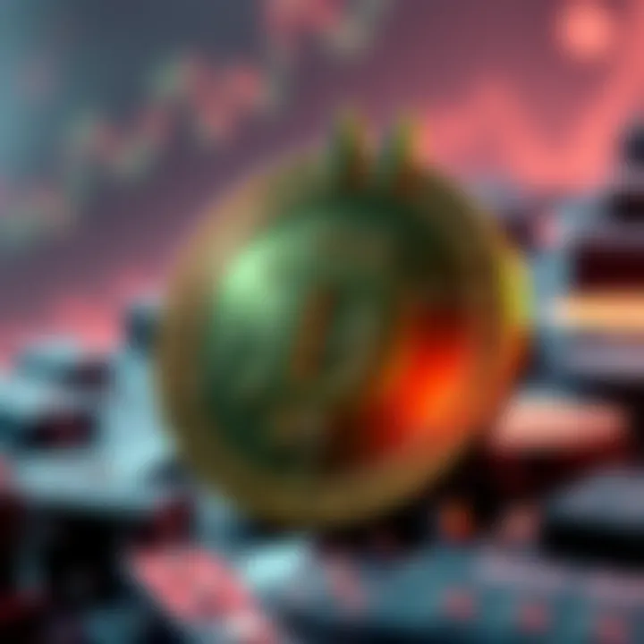 Doge coin symbol with rising graph, signifying renewed investor interest