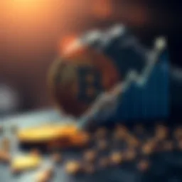 A visual representation of El Salvador's Bitcoin investment growth with a Bitcoin symbol and rising graph line in the background.
