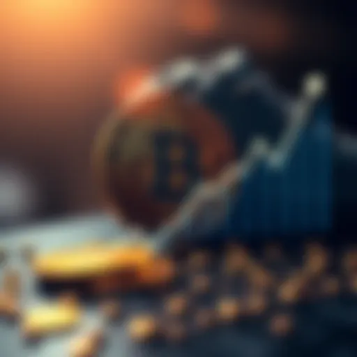 A visual representation of El Salvador's Bitcoin investment growth with a Bitcoin symbol and rising graph line in the background.