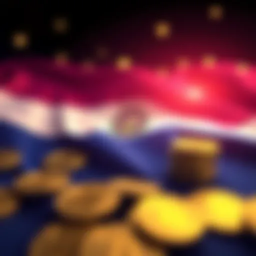 A visual representation of El Salvador's Bitcoin reserves, showing 6,341 BTC impacting the economy, with a backdrop of the country's flag and cryptocurrency symbols.