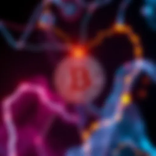 A graphic showing power lines feeding energy into a Bitcoin symbol, representing the energy needed for a 51% attack on the blockchain.