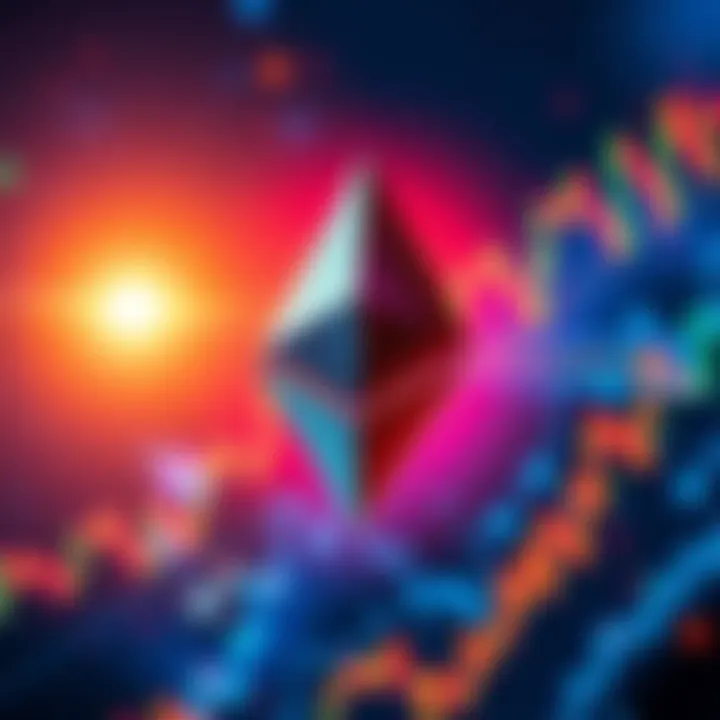 Chart showing Ethereum price reaching $3,500 with upward trend indicators