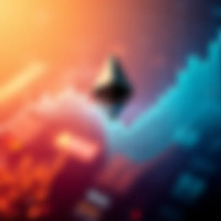 Ethereum logo with rising market graph overlaid, illustrating its growth beyond Mastercard and Netflix