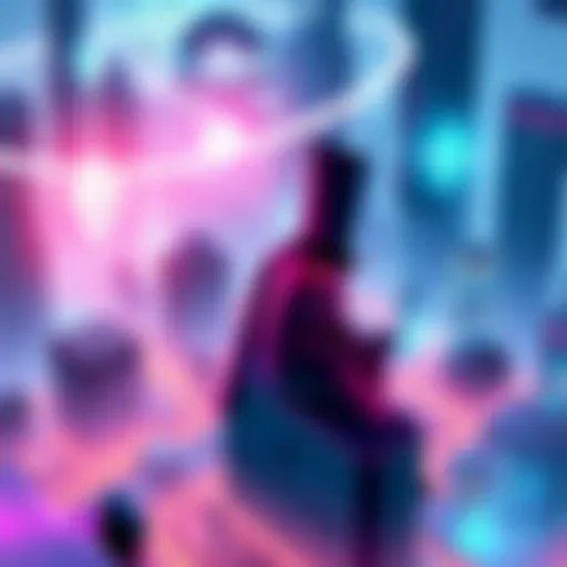 A digital illustration showing a futuristic cityscape with Ethereum symbols and blockchain elements, representing desired changes for ETH in 2025