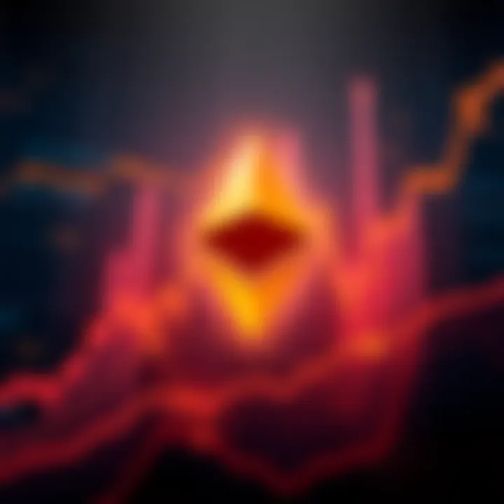 Ethereum logo surrounded by rising financial charts representing growth in crypto treasuries