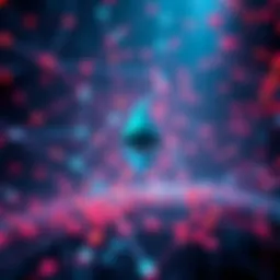 A visual representation of the Ethereum Fusaka upgrade process on the Sepolia testnet, showcasing a digital network with nodes connecting.