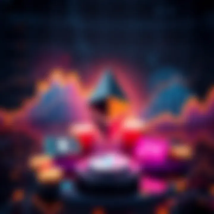 A graphic showing Ethereum's logo alongside Layer 2 icons, representing the relationship between Ethereum and its Layer 2 solutions, with a background of upward trending financial graphs.
