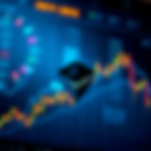 An Ethereum symbol overlaying a rising market graph, representing its growth potential in the next decade.