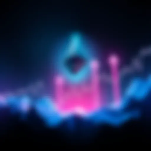 Graph showing Ethereum price predictions soaring with arrows pointing upwards
