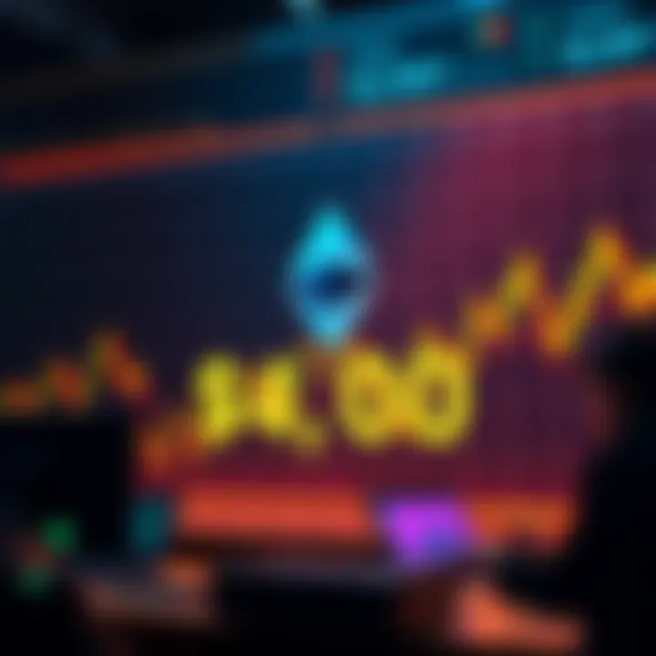 Graph showing Ethereum's price reaching $4,500 with investors analyzing trends