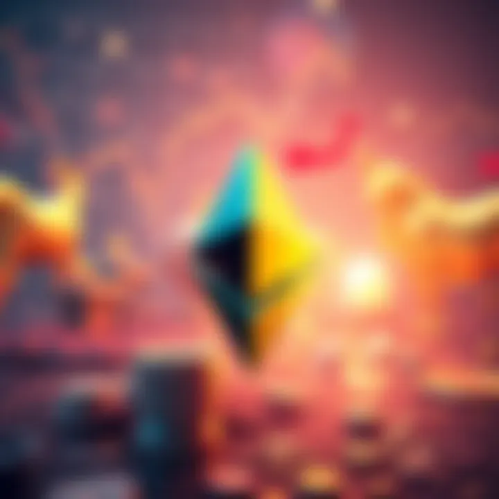 A graphical representation of Ethereum's price increase with symbols of Asia in the background, showcasing the region's impact on the cryptocurrency market.