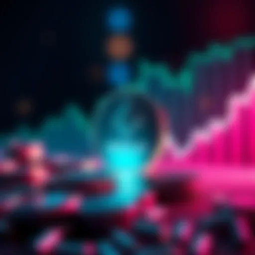 An illustration of Ethereum coins and a financial graph showing growth, symbolizing optimism in cryptocurrency