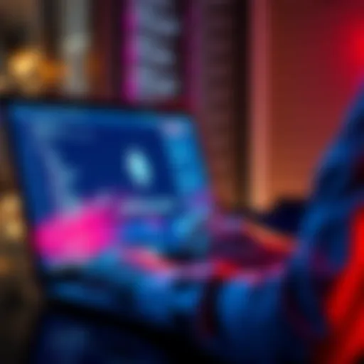 A person analyzing a digital wallet on a laptop screen, highlighting security risks without a seed phrase