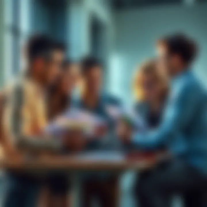 A group of people discussing plans with charts and graphs, showing enthusiasm for upcoming projects.