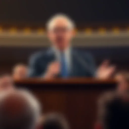 Fed Chair Jerome Powell addressing an audience about interest rates and economic policies during a press conference