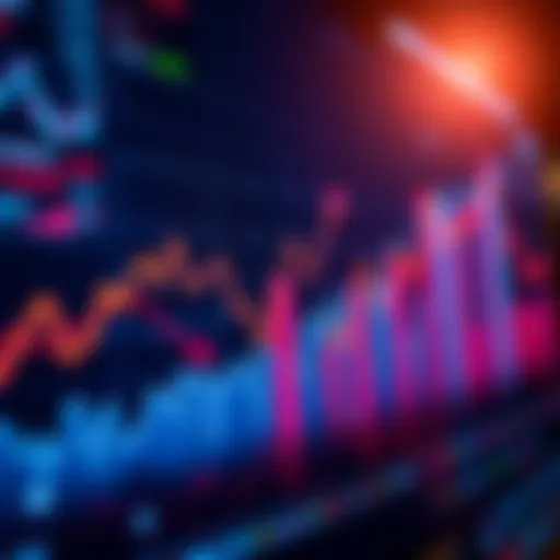 Graph showing economic trends and forecasts from the Federal Reserve with upward arrows and market activity.